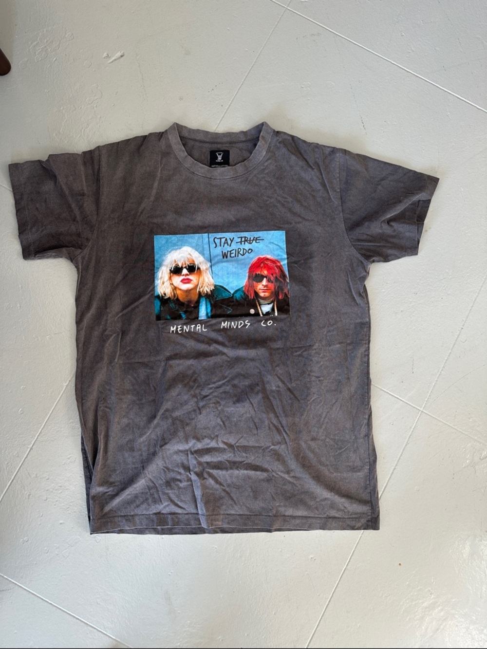 Stay True Weirdo Courtney Love and Kurt Cobain Graphic Tee - Mental Minds Co.